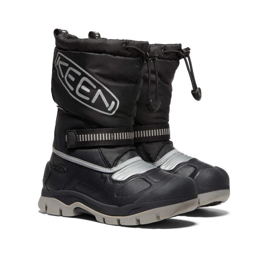 Keen Little Kids' Snow Troll Waterproof Boot | Black/Silver - Image 2