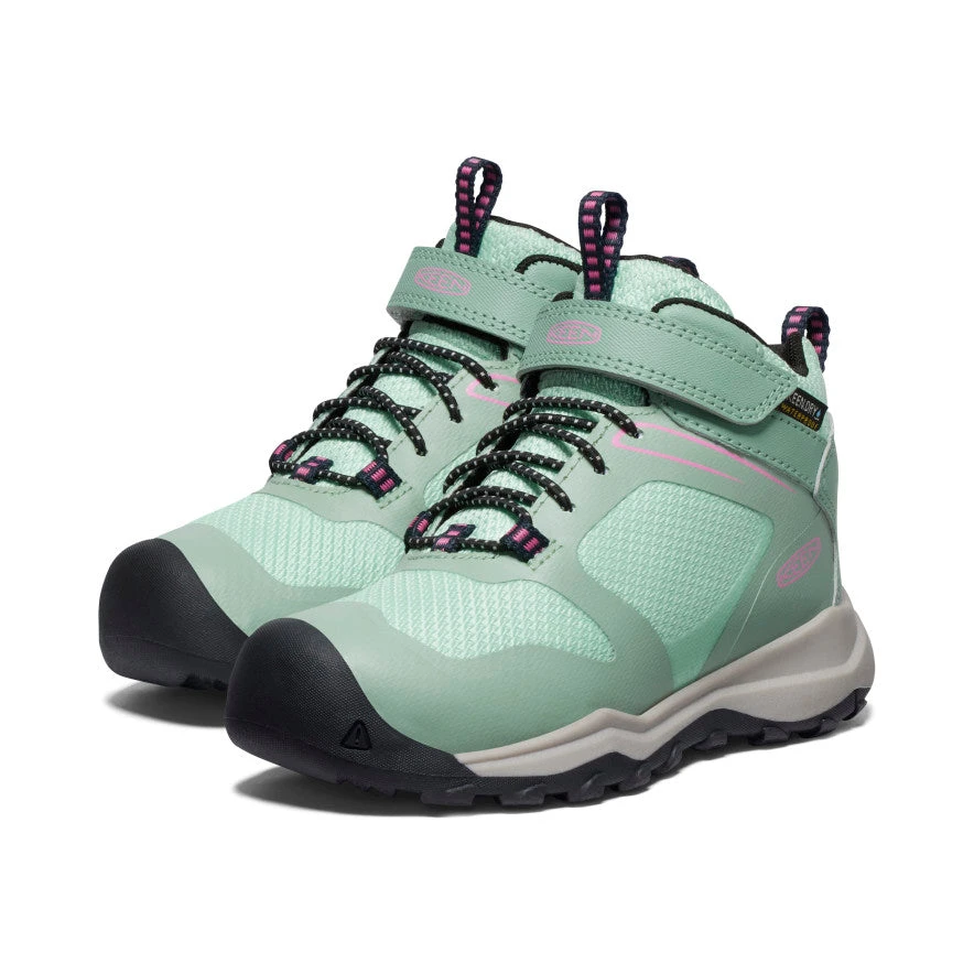 Keen Little Kids' Wanduro Waterproof Boot | Granite Green/Ibis Rose - Image 2