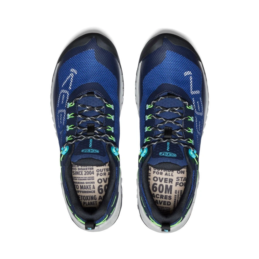 Keen Men's NXIS EVO Waterproof Shoe | Sky Captain/Green Flash - Image 4