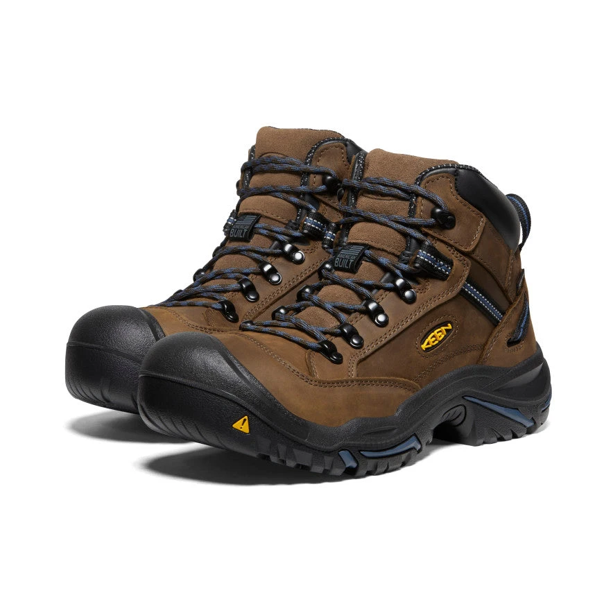 Keen Men's Braddock AL Waterproof Mid (Steel Toe) | Bison/Ensign Blue - Image 2