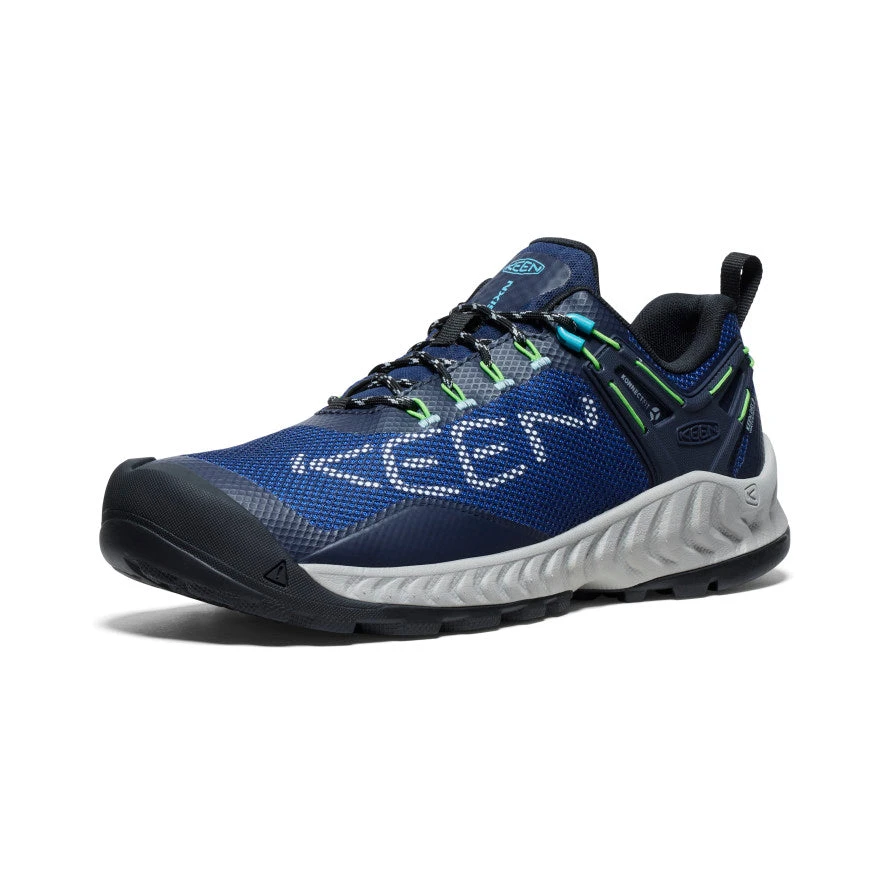 Keen Men's NXIS EVO Waterproof Shoe | Sky Captain/Green Flash - Image 2