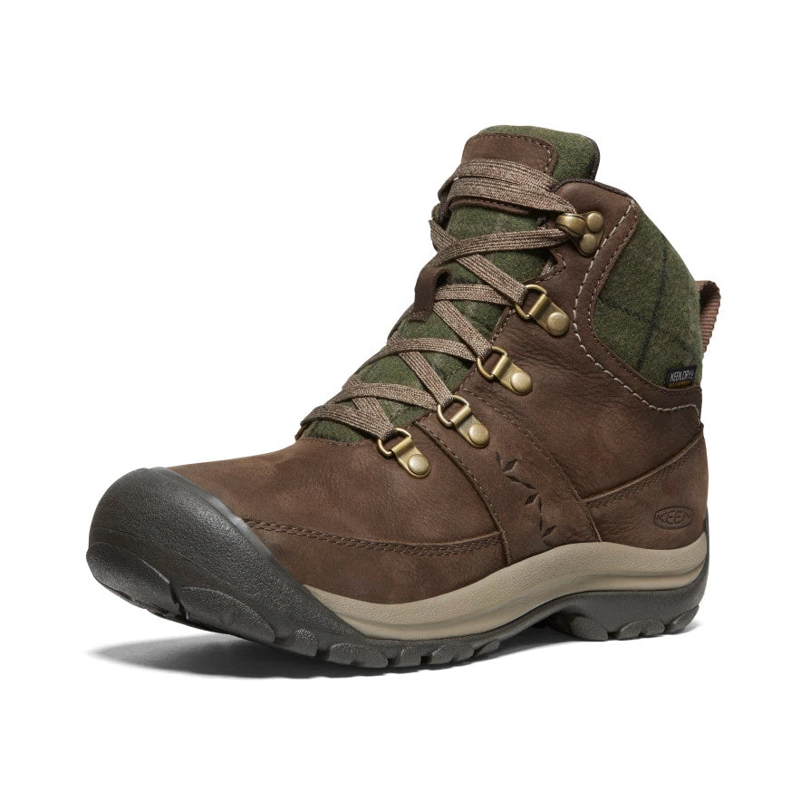 Keen Women's Kaci III Winter Waterproof Boot | Dark Earth/Green Plaid - Image 3