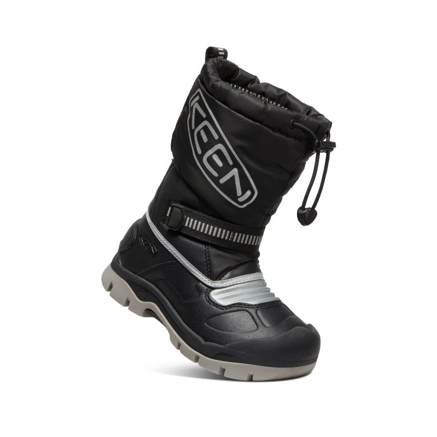 Keen Little Kids' Snow Troll Waterproof Boot | Black/Silver - Image 3