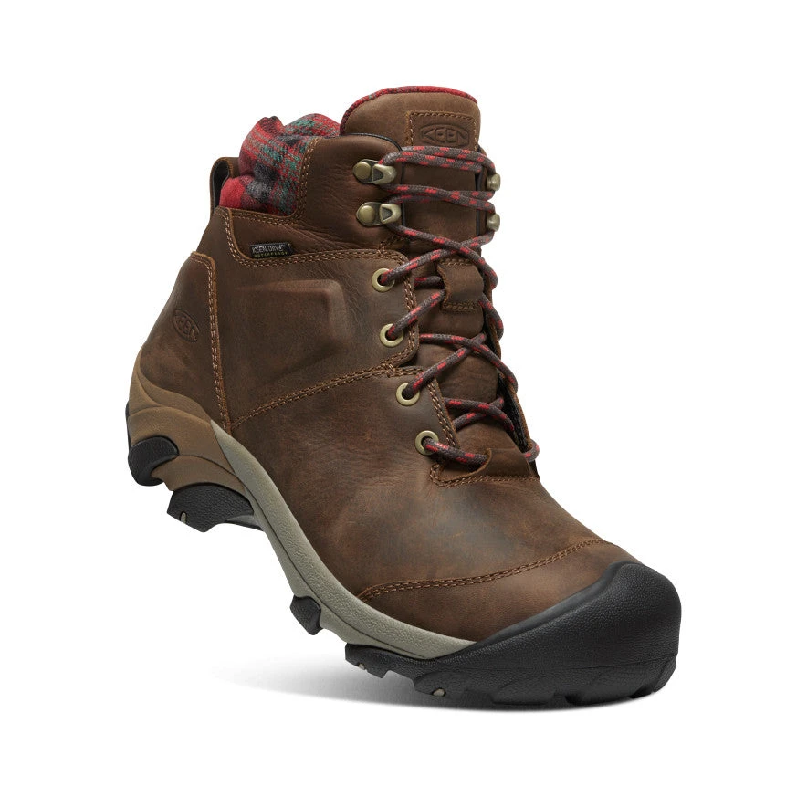 Keen Men's Targhee II Winter Waterproof Boot | Dark Earth/Red Plaid - Image 3