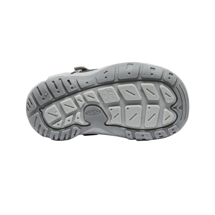 Keen Little Kids' Knotch Hollow Sneaker | Steel Grey/Safety Orange - Image 4