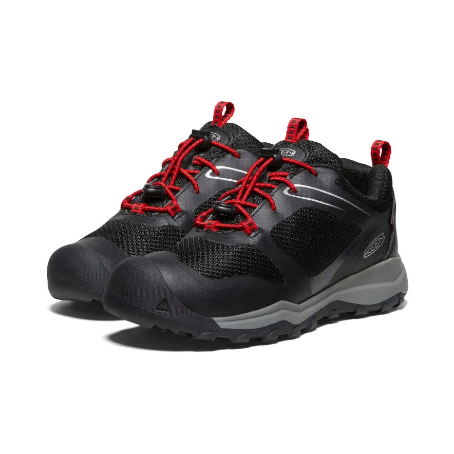 Keen Big Kids' Wanduro Waterproof Shoe | Black/Ribbon Red - Image 2