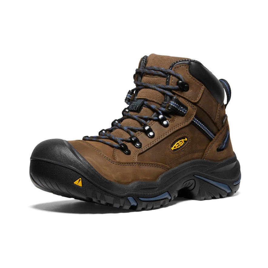 Keen Men's Braddock AL Waterproof Mid (Steel Toe) | Bison/Ensign Blue - Image 3