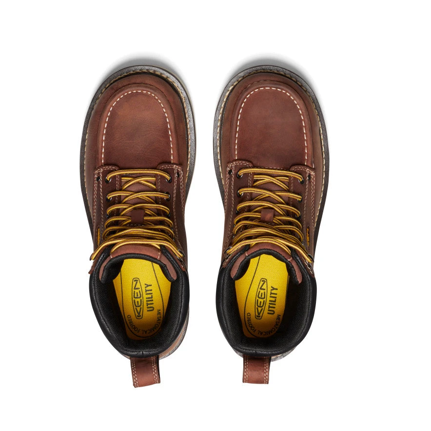 Keen Men's Cincinnati 6" Waterproof Boot (Soft Toe) | Tuscan Red/Sandshell - Image 4