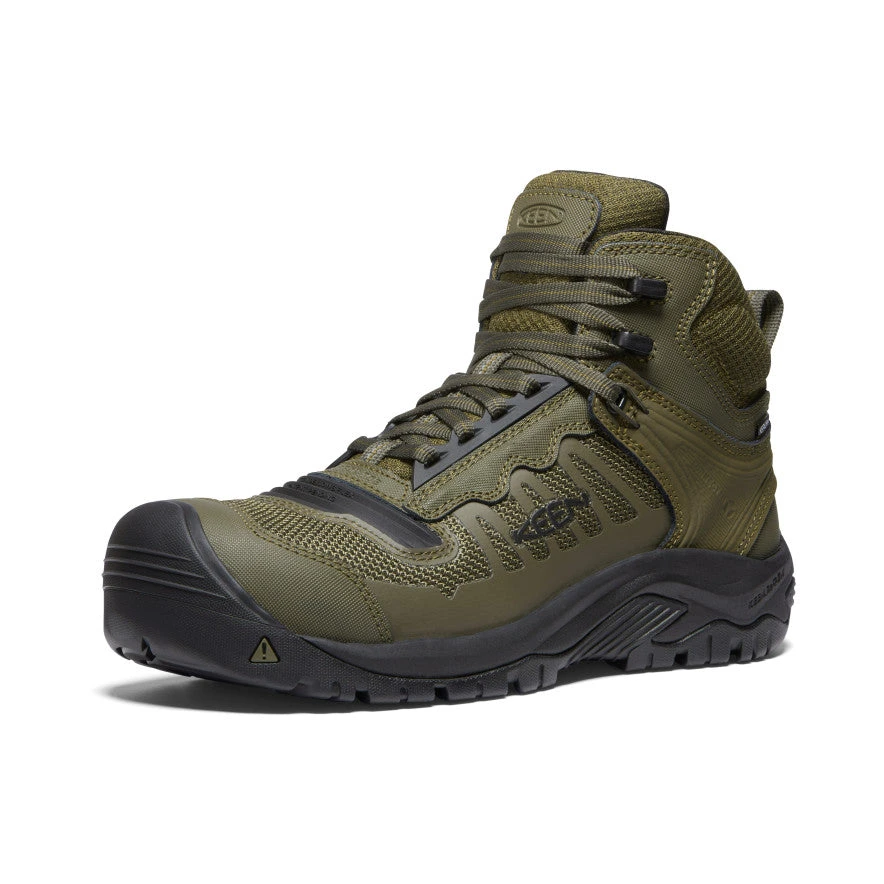 Keen Men's Reno Mid KBF Waterproof (Carbon-Fiber Toe) | Dark Olive/Black - Image 3