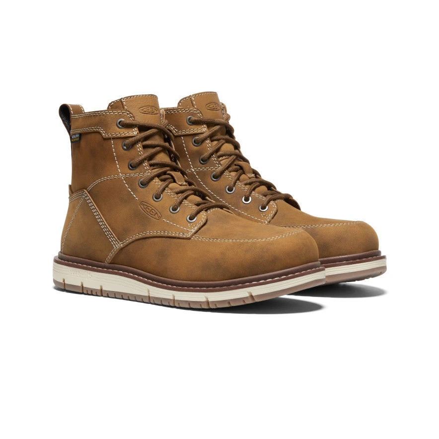 Keen Women's San Jose 6" Waterproof Boot (Aluminum Toe) | Almond/Gum - Image 2