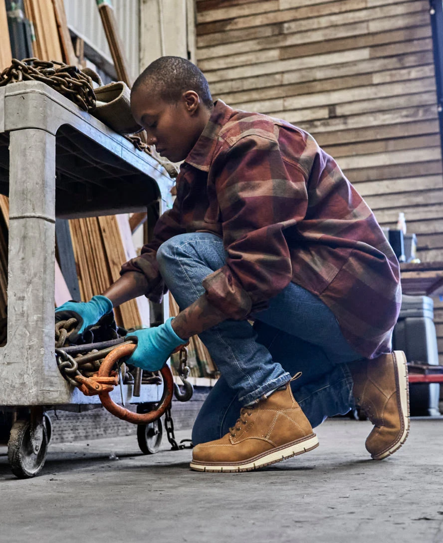 Keen Women's San Jose 6" Waterproof Boot (Aluminum Toe) | Almond/Gum - Image 6