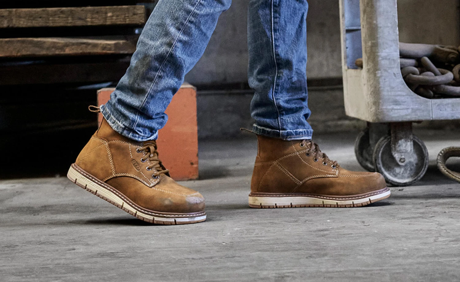 Keen Women's San Jose 6" Waterproof Boot (Aluminum Toe) | Almond/Gum - Image 5