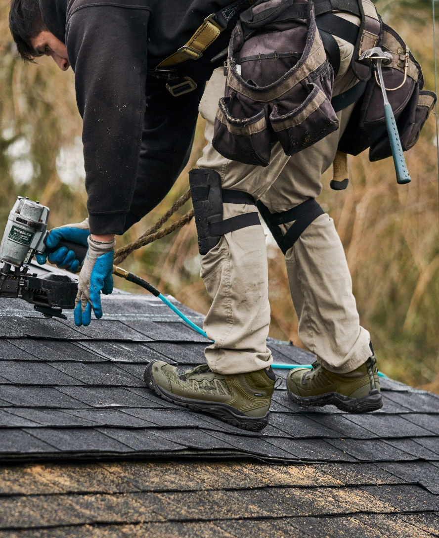 Keen Men's Reno Mid KBF Waterproof (Carbon-Fiber Toe) | Dark Olive/Black - Image 8