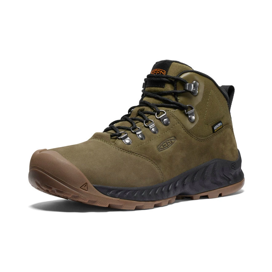 Keen Men's NXIS Explorer Waterproof Boot | Dark Olive/Black - Image 3