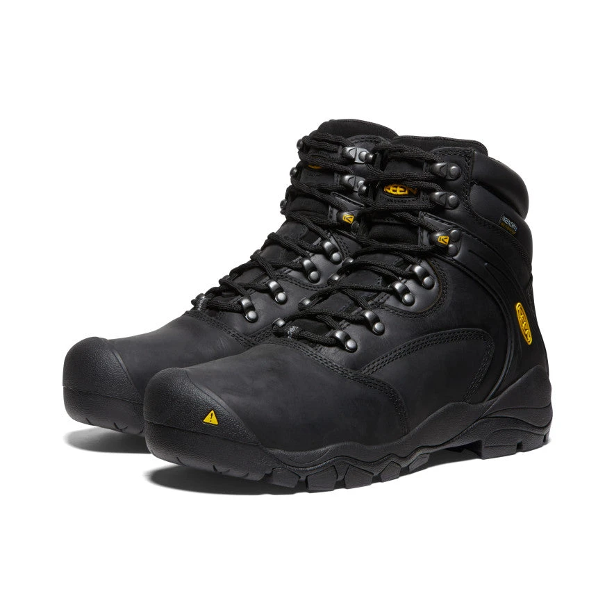 Keen Men's Louisville 6" Waterproof Boot (Steel Toe) | Black - Image 2