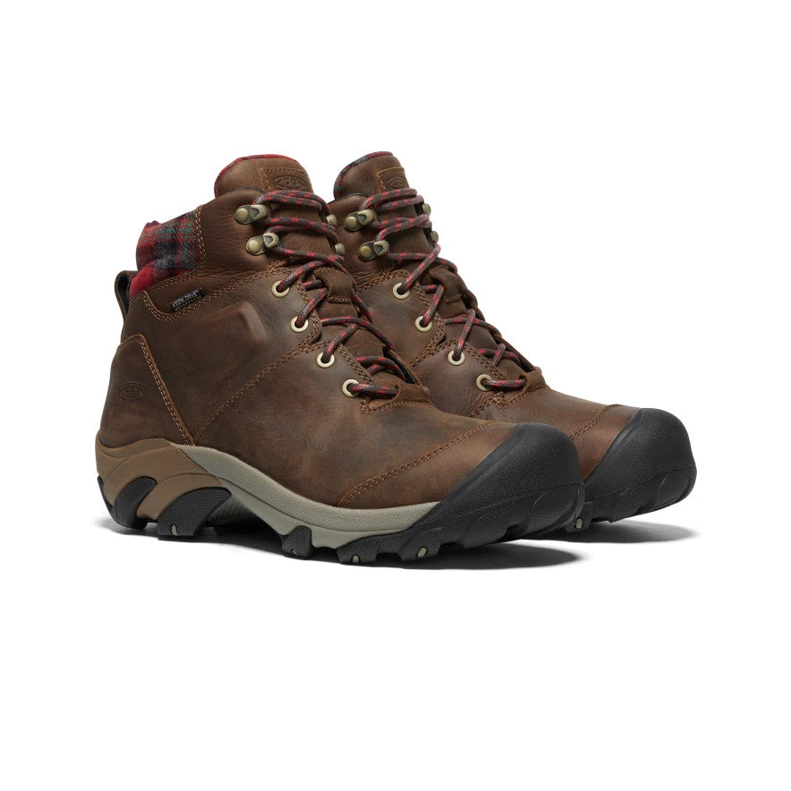 Keen Men's Targhee II Winter Waterproof Boot | Dark Earth/Red Plaid - Image 2