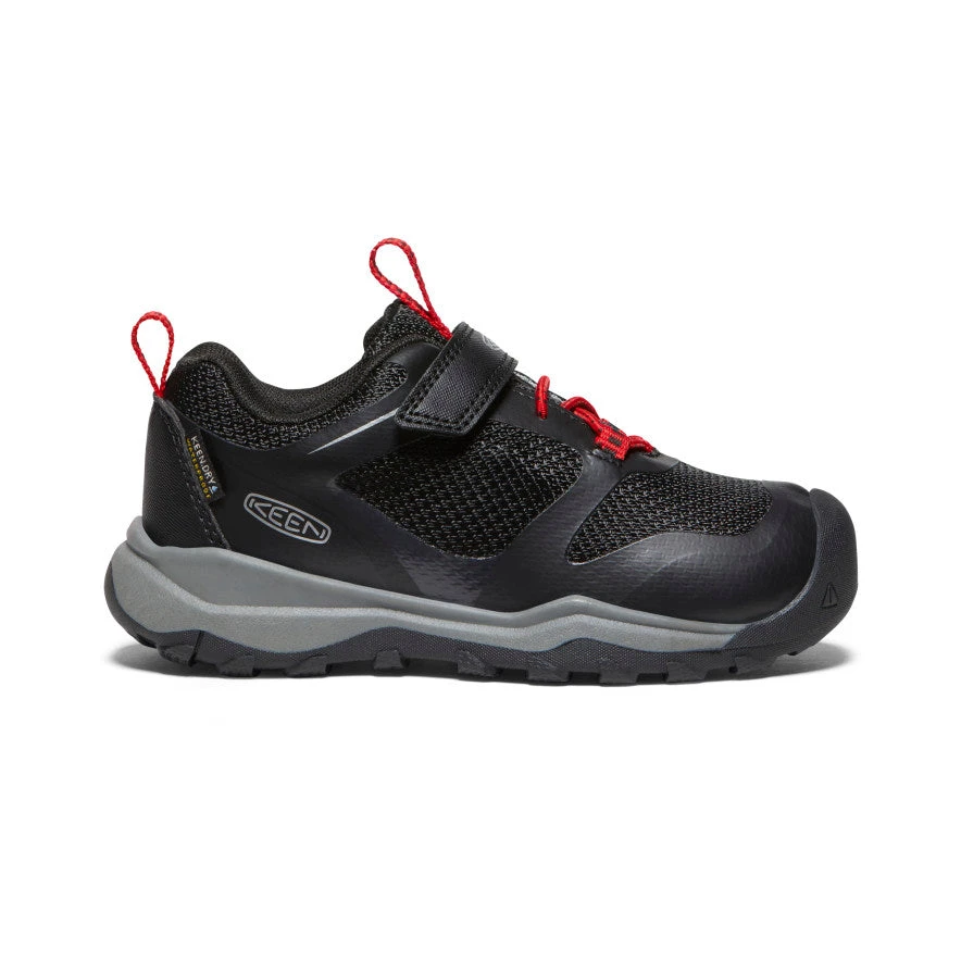 Keen Little Kids' Wanduro Waterproof Shoe | Black/Ribbon Red