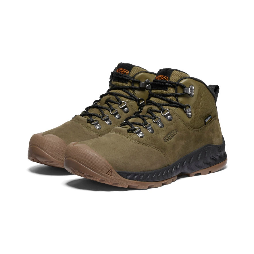 Keen Men's NXIS Explorer Waterproof Boot | Dark Olive/Black - Image 2