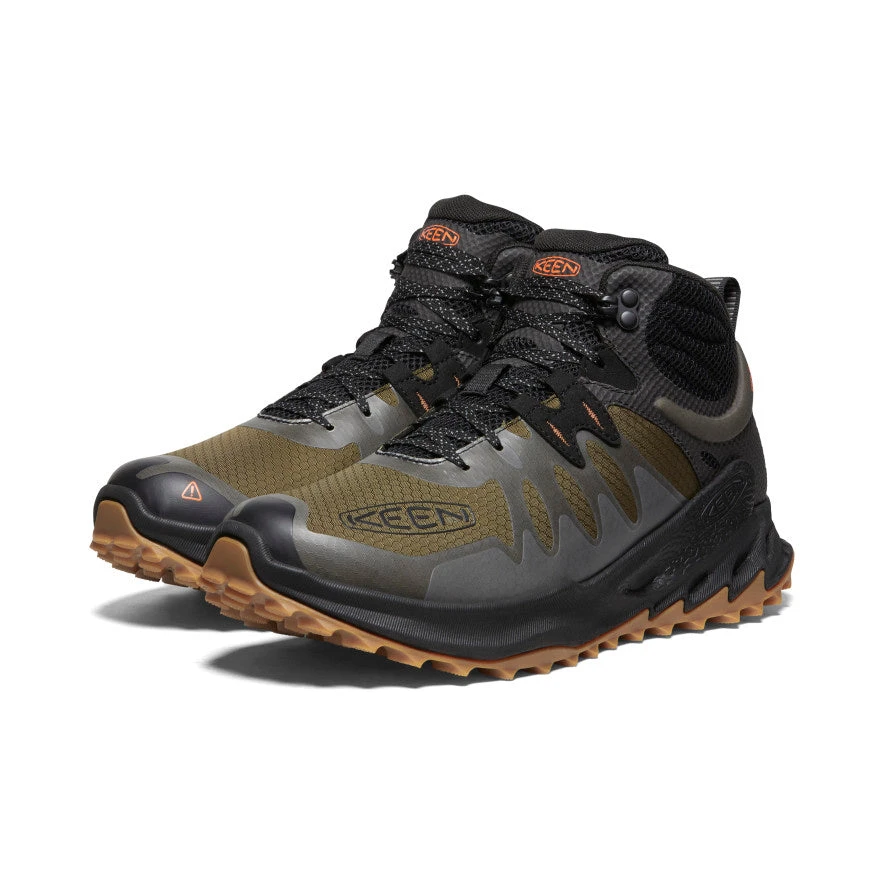 Keen Men's Zionic Waterproof Hiking Boot | Dark Olive/Scarlet Ibis - Image 2