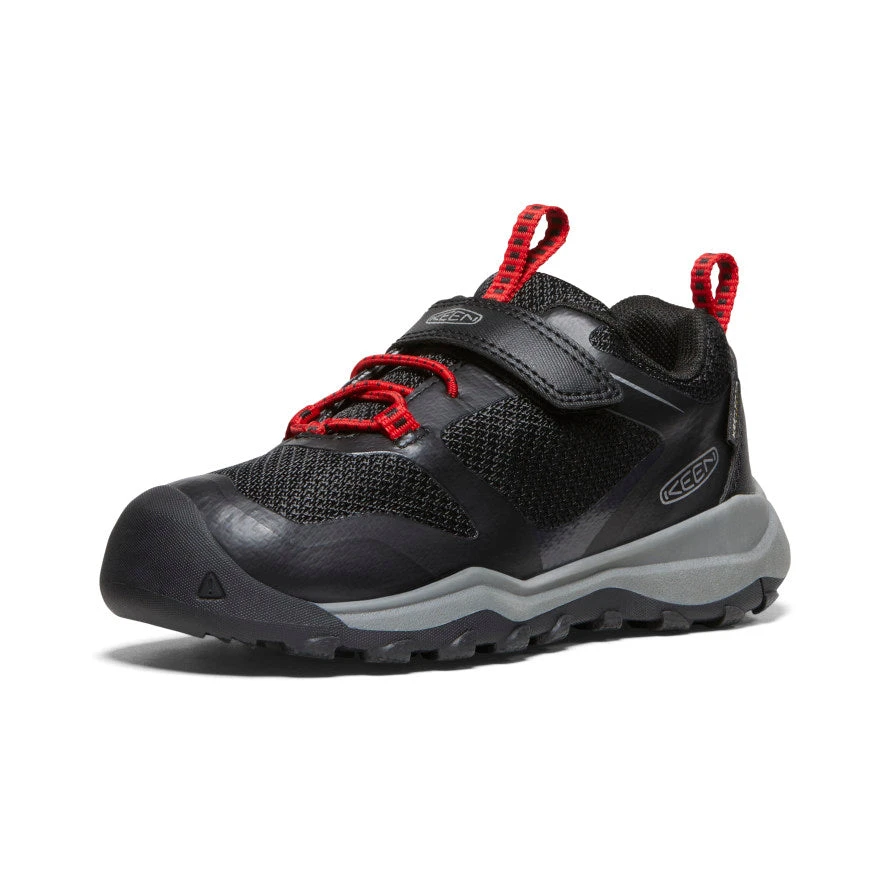 Keen Little Kids' Wanduro Waterproof Shoe | Black/Ribbon Red - Image 3