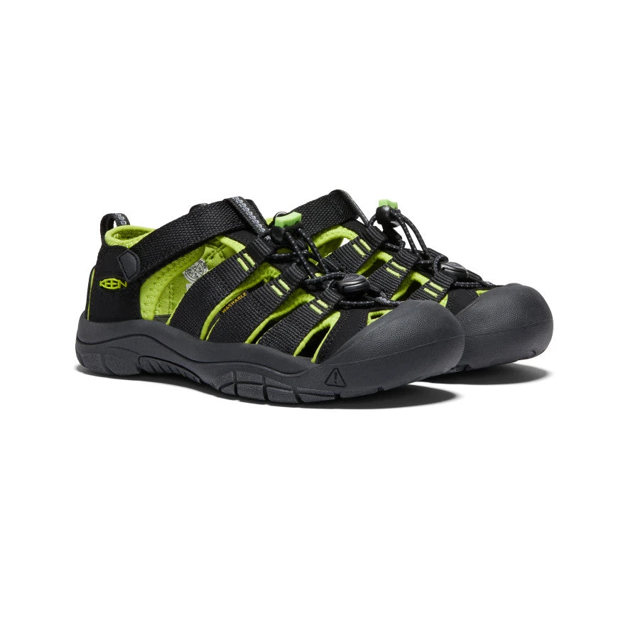 Keen Big Kids' Newport H2 | Black/Lime Green - Image 2